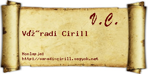 Váradi Cirill névjegykártya